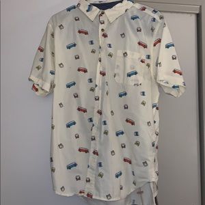 Large VW bus button up shirt.